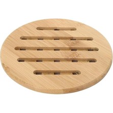 Misda Store Bambu Nihale Isıya Dayanıklı Ahşap Tencere ve Tava Altlığı Kaymaz Mutfak Servis Ürünü (Yuvarlak)