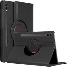 Misda Store Samsung Galaxy Tab S10 Ultra X920 Kılıf 360 Rotating Stand Deri Siyah [galaxy Tab S10 Ultra X920 ile Uyumlu Kılıf - Siyah]