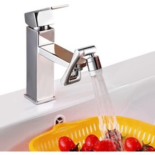 Misda Store 1080 Derece Musluk Uzatıcı, 1440° Döndürülebilir Çok Fonksiyonlu Uzatma Musluğu, Evrensel Perlatörlü, 2 Püskürtme Fonksiyonlu Musluk Uzatması, Gluckaro Muslukları Mutfak/banyo Için