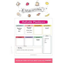 Misda Store Kağıt Haftalık Magnet Planlayıcı Menü Mıknatıslı Yazı Tahtası Buzdolabı Magneti Pano 30X30 cm +Kalem
