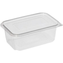 Misda Store Sızdırmaz Kap 1000 gr cc Kullan At Tek Kullanımlık Plastik Kapaklı Kase 100 Adet