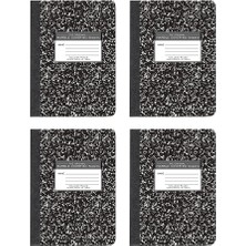 Misda Store Spring Hard Cover Composition Book, 9 3/4" x 7 1/2", College Ruled, 80 Yaprak 4/pk