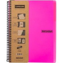 Misda Store Capricorn Neon Serisi, A4, 7 Konulu (5 Kareli, 2 Çizgili) 210 Yaprak Pp Kapaklı Spiralli Defter, Pembe