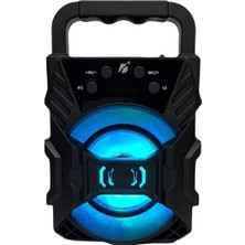Misda Store Hoparlör Taşınabilir Ses Bombası LED Işıklı Extra Bass Ses Radyolu Speaker Sd Kart-Usb