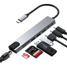 Storemax Defyasell Daytona CF55 Macbook Android Uyumlu Type-C To 2 USB 3.0 4K HDMI Ethernet RJ45 Pd Çevirici Hub Adaptör, Standart