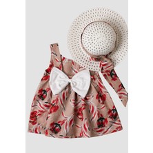 Chicsy Baby Şapkalı Fiyonklu Kız Bebek Elbisesi