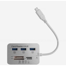 DNR Bilişim Çoklu Hafıza Kart Okuyucu Type- C Çoğaltıcı  3.0/3.1 USB 3port Memory Card (Micro Sd/sd(Hc)/m2/t-Flash