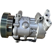 SANDEN SYMBOL FLUENCE PİSTONLU TİP KLİMA KOMPRESÖRÜ. YENİ MODEL BORU GİRİŞLİ GENİŞ TİP