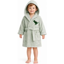 Premium 350 Gsm %100 Pamuk Kapüşonlu Çocuk Bornozu – Hızlı Emici Güvenli Kemerli