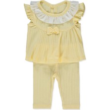 Bebetto Jakarlı Süprem Patiksiz Pijama Takımı 2li (Sweet Prıncess) Sarı