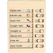 Leaf Shop Ahşap Günlük Rutin ve Sorumluluk Panosu Çocuklar Için Eğitici Görev Takip Tablosu