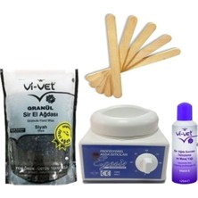 Leaf Shop Sir Ağda Makine Vivet Inci Ağda Siyah 4'lü Set