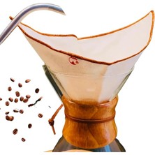 Leaf Shop Adet) Yıkanabilir, Kumaş Chemex Kahve Filtresi AĞARTILMAMIŞ%100 Ham Pamuk, Organik, Ekolojik Filtre Chemex (C.2)
