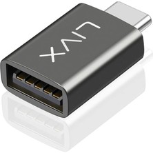 Leaf Shop USB 3.1 To Type-C 10GBPS Veri Aktarımı 3A Hızlı Şarj ve Data Aktarımı Çevirici Dönüştürücü Otg Adaptör Space Gray Otgks