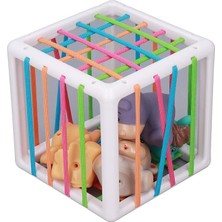 Leaf Shop Çocuklar Duyusal Küp Ayırma Oyuncaklar Ince Motor Becerileri Için Zararsız Abs Silikon Elastik Çizgi Çocuklar Duyusal Küp Çocuk Bebek Oyuncakları