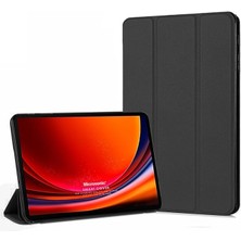 Leaf Shop Samsung Galaxy Tab S10 Plus X820 Kılıf Slim Translucent Back Smart Cover Siyah [galaxy Tab S10 Plus X820 ile Uyumlu Kılıf - Siyah]