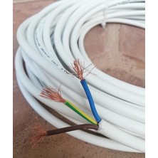 Leaf Shop Birikim 3x1.5 Tam Bakır Ttr Kablo 15 Metre Beyaz