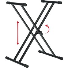 Leaf Shop Frameworks GFW-KEY-2000X | Çift x Tarzı Klavye Standı (Yükleme Kapasitesi: 90 Kg)