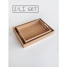 Yegane Concept Ham Mdf, Boyanabilir 2 Boy Dikdörtgen Tepsi