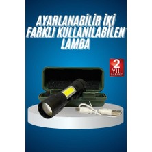 Aesco LED Lamba El Feneri Küçük Taşınabilir USB Şarjlı Acil Durum Lambası - Lisinya