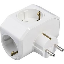 Storemax Defyasell Viko Yonca Plus Beyaz Üçlü Topraklı Priz Çarpma Karşıtı