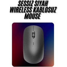 Aesco Kablosuz Bağlantı Yüksek Hassasiyetli Kablosuz Wireless Siyah Mouse - Lisinya