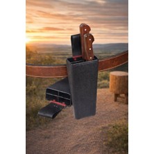 abnturk Profesyonel Kasap Için Kemer Askılı 4 Gözlü Bıçak Taşıma Kütüğü 22X9CM