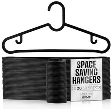 Storemax Defyasell Plastik Elbise Askısı, Siyah Elbise Askısı, Gömlek Askısı, Dolap Içi Askı, Yer Kaplamayan Askı, Ceket Askısı, Pantolon Askısı, Gömlek Askısı, Etek Askısı (20, Siyah)