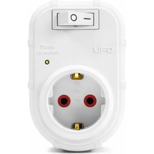 Storemax Defyasell Ufo Yeni Tekli Akım Korumalı Anahtarlı Topraklı Priz, Sürekli Koruma, 16A 250V, Max 3500W Aşırı Yük Koruması (Beyaz)