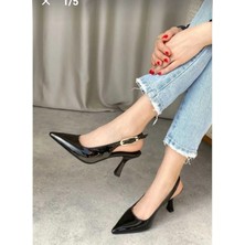 Erbilden Hies Siyah Rugan Topuklu Ayakkabı