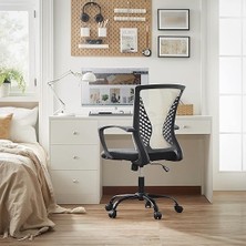 Misda Store Ofis Sandalyesi, File Kaplamalı Çalışma Masası Sandalyesi, Yüksekliği Ayarlanabilen Bilgisayar Sandalyesi, Döner Sandalye, Sallanma Fonksiyonlu, Nefes Alabilir, Gri