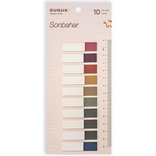 Misda Store Sonbahar 10 Yarım Renkli Cetvelli Şeffaf Pet Index • Index Sticker • Post-It • Sticky Note