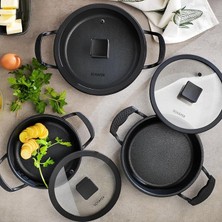 Misda Store Hektor 3 Lü Döküm Sahan Seti 6 Parça-Siyah