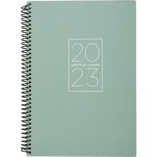 Misda Store Color 2023 Spiralli Haftalık Ajanda, Yeşil, 17X24