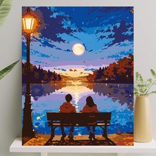 Misda Store Boyama Tuval Seti Fırça Boya Dahil (Çıtalı) 40X50 cm - Ilk Buluşma