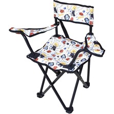 Misda Store Sandalyesi Çocuk Uzay Desenli Beyaz Kılıfsız