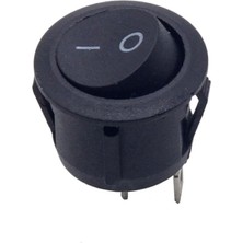 Misda Store 23MM Yuvarlak 2 Pin Anahtar Buton Kcd1 Siyah Plastik Mini Açma Kapama On/off