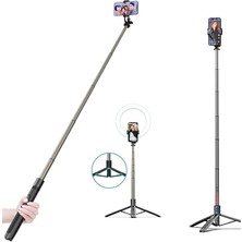 Misda Store Q6 Katlanabilir Çok Fonksiyonlu Selfie Tripod Vlog Uzaktan Kumandalı 4 In 1 Android Ios