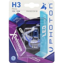 Misda Store Ampul H3 12V 55W Xen Vision (Tekli Blister) (Beyaz Işık) 6000K