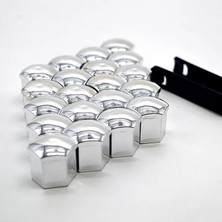 Misda Store Bijon Kapagi Plastik Gri Renk Altigen 17 mm Bijon Uyumlu 20 Adet -