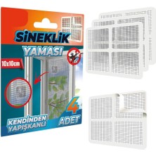 Misda Store Sineklik Yama Tamir Bandı, Kendinden Yapışkanlı, 4 Lü Paket, Sineklik Yaması, 10X10 cm