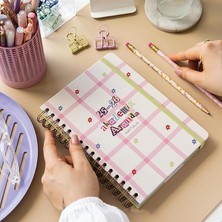 Misda Store A5 Spiralli Renkli Akademik Ajanda 16 Aylık Motivasyon Sayfalı - Krem