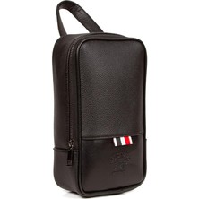 Misda Store A Dos Erkek Siyah Vegan Deri Tıraş Seyahat Kozmetik Portföy Bakım El Çanta Günlük