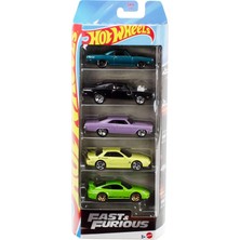 Storemax Defyasell Hot Wheels 5'li Fast & Furious Araba Seti, Hızlı ve Öfkeli Filmlerindeki Arabalardan Ilham Alan 5 Adet 1:64 Ölçekli Metal Araç, JDR19