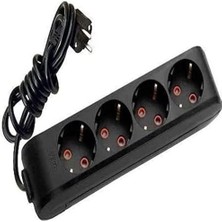 Storemax Defyasell Viko Multi-Let Siyah Dörtlü Priz Kablolu Çocuk Korumalı 2 mt