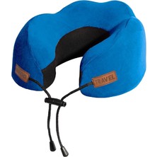 Misda Store Ortopedik Seyahat Yastığı Visco Boyun Destekli Seyahat Yastığı - Siyah | Ergo Travel (Mavi)