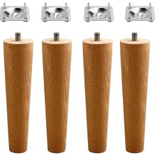 Misda Store Set Ahşap 15 cm Mobilya Koltuk Kanepe Sehpa Masa Ayağı Ayakları M8 Civatalı Bağlantı Aparatlı