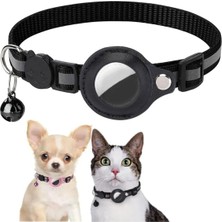 Storemax Defyasell Floriashopping Airtag Uyumlu Tutucu Özellikli Kedi Tasması Siyah Standart