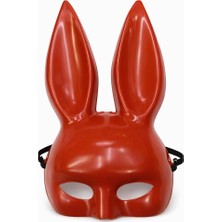 Aesco Uzun Kulaklı Kırmızı Lüks Tavşan Maskesi - Lisinya