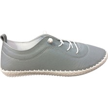 Ortopedikal 2010 Womenly Style Gri Kadın Günlük Ayakkabı % 100 Hakiki Deri Yumuşak Lastikli Esnek